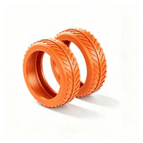 16Pcs Rubber Suitcase Wheel Cover Anti Wear Replacement Luggage Wheel Covers Protectors Orange