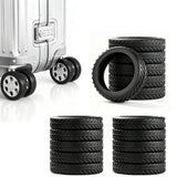 16Pcs Rubber Suitcase Wheel Cover Anti Wear Replacement Luggage Wheel Covers Protectors Black