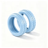 16Pcs Rubber Suitcase Wheel Cover Anti Wear Replacement Luggage Wheel Covers Protectors Blue