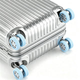 16Pcs Rubber Suitcase Wheel Cover Anti Wear Replacement Luggage Wheel Covers Protectors Blue