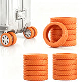 16Pcs Rubber Suitcase Wheel Cover Anti Wear Replacement Luggage Wheel Covers Protectors Orange