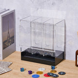 3-Slot Acrylic Card Storage Box with Bottom Push Out Design Clear Trading Card Display Case Organizer for Sports Game Cards Black