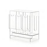 3-Slot Acrylic Card Storage Box with Bottom Push Out Design Clear Trading Card Display Case Organizer for Sports Game Cards Transparent