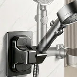 2 Pack No Punching Universal Shower Head Holder 360 Degrees Rotating Shower Head Bracket Black