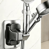 2 Pack No Punching Universal Shower Head Holder 360 Degrees Rotating Shower Head Bracket Gray