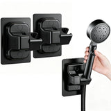 2 Pack No Punching Universal Shower Head Holder 360 Degrees Rotating Shower Head Bracket Black