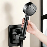 2 Pack No Punching Universal Shower Head Holder 360 Degrees Rotating Shower Head Bracket Black