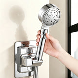 2 Pack No Punching Universal Shower Head Holder 360 Degrees Rotating Shower Head Bracket Silver