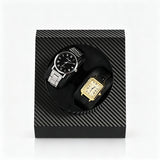 USB Power Automatic Watch Winder 2 Modes Display Case with Watch Pillow for Dual Watches