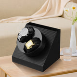 USB Power Automatic Watch Winder 2 Modes Display Case with Watch Pillow for Dual Watches