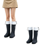 Adjustable Strap Water Resistant Rain Shoe Covers Foldable Reusable High Top Boot Covers Black