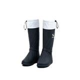 Adjustable Strap Water Resistant Rain Shoe Covers Foldable Reusable High Top Boot Covers Black