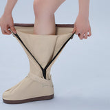 Adjustable Strap Water Resistant Rain Shoe Covers Foldable Reusable High Top Boot Covers Khaki