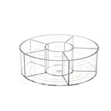 Rotating Clear Desk Organizer with Divided Compartments Spinning Pen Holder for Pens Markers Stationery Office Supplies Style 2