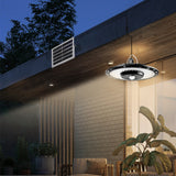 Solar Motion Sensor Light with Remote Control 5 Lighting Modes Wall Mount Hanging LED Light with Timer for Hallway Garage Shed