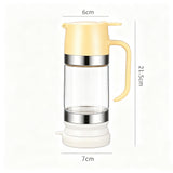 Glass Honey Dispenser Bottle with Press Lid Leak Resistant Syrup Dispenser for Honey Oil Sauce Yellow