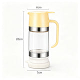 Glass Honey Dispenser Bottle with Press Lid Leak Resistant Syrup Dispenser for Honey Oil Sauce Yellow