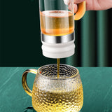 Glass Honey Dispenser Bottle with Press Lid Leak Resistant Syrup Dispenser for Honey Oil Sauce Yellow