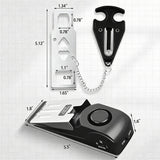Portable Door Stop Alarm Set Travel Door Wedge for Hotel Home Apartment Black