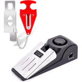 Portable Door Stop Alarm Set Travel Door Wedge for Hotel Home Apartment Red