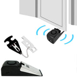 Portable Door Stop Alarm Set Travel Door Wedge for Hotel Home Apartment Black