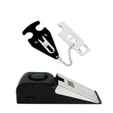 Portable Door Stop Alarm Set Travel Door Wedge for Hotel Home Apartment Black