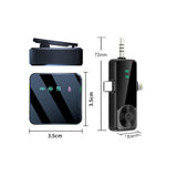 2-in-1 Wireless Lavalier Microphone for iPhone Android Device Lapel Microphones with LED Display for Vlogging Live Streaming Black