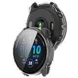 3Pcs Protective Cases Compatible with Garmin Forerunner 965 Snap-On Tempered Glass Screen Protector Covers