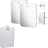 2Pcs  Anti-Frog Acrylic Bathroom Mirror with Suction Cup Clear Makeup Mirror for Shaving Grooming