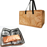 Large Leak-Resistant Insulated Meat Bag Foldable BBQ Food Storage Bag with Wide-Opening Zipper for Picnics Camping