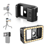 3-Color Clip-On Phone Fill Light Ring Light with Lens Holder for Macro Photography Live Streaming