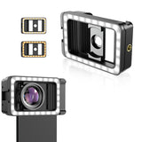 3-Color Clip-On Phone Fill Light Ring Light with Macro Lens for Macro Photography Live Streaming