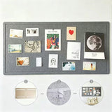60 x 80cm No Drill Felt Board Wall Bulletin Board with Hook and Loop Strips for Home Office School Photos Notes Postcards Gray