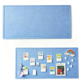 60 x 80cm No Drill Felt Board Wall Bulletin Board with Hook and Loop Strips for Home Office School Photos Notes Postcards Blue