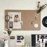 60 x 80cm No Drill Felt Board Wall Bulletin Board with Hook and Loop Strips for Home Office School Photos Notes Postcards Beige