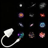 2-in-1 USB Powered Star Projector Galaxy Light Touch Control Dimming Starry Sky Projector Night Light with 12/24/32 Projection Slides