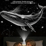 2-in-1 USB Powered Star Projector Galaxy Light Touch Control Dimming Starry Sky Projector Night Light with 12/24/32 Projection Slides