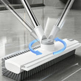 4 in 1 Crevice Floor Cleaning Brush with Squeegee Pick and Long Handle White