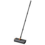 4 in 1 Crevice Floor Cleaning Brush with Squeegee Pick and Long Handle Gray