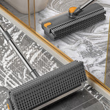 4 in 1 Crevice Floor Cleaning Brush with Squeegee Pick and Long Handle Gray