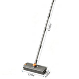 4 in 1 Crevice Floor Cleaning Brush with Squeegee Pick and Long Handle Gray