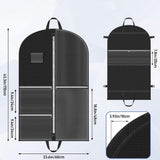 Foldable Garment Bags for Hanging Clothes Nonwoven Storage Bag with Transparent Label Window Hanger Opening Zipper Dust Cover for Suits Coats Dresses Black