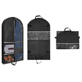 Foldable Garment Bags for Hanging Clothes Nonwoven Storage Bag with Transparent Label Window Hanger Opening Zipper Dust Cover for Suits Coats Dresses Black