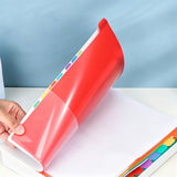 12-Pocket A4 Expanding File Organizer with Elastic Band Closure Rainbow Document Folder with Writable Tabs for School Office Home White