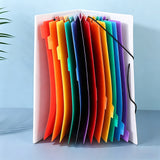 12-Pocket A4 Expanding File Organizer with Elastic Band Closure Rainbow Document Folder with Writable Tabs for School Office Home White