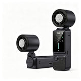 0-199 Speed Adjustable Cooling Hand Fan LED Display Foldable Fan for Handheld Hanging Desktop Use Black