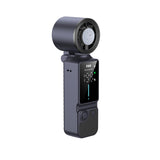0-199 Speed Adjustable Cooling Hand Fan LED Display Foldable Fan for Handheld Hanging Desktop Use Black