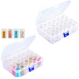 Clear Storage Case Bead Jewelry Craft Storage Container with 24 Round Bottles for Beaded Craft Diamond Art Work