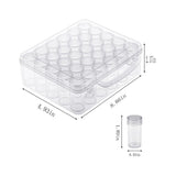 Clear Storage Case Bead Jewelry Craft Storage Container with 30 Round Bottles for Beaded Craft Diamond Art Work