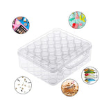 Clear Storage Case Bead Jewelry Craft Storage Container with 30 Round Bottles for Beaded Craft Diamond Art Work